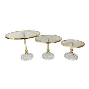 Cake Stand – 3pc Gold Rim Stand Set