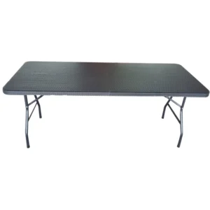 6 Seater Folding Rectangular Trestle Table – Rattan Finish