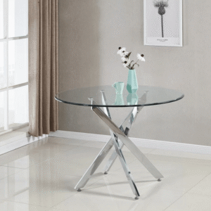 4 Seater Round Cafe Table – Clear Glass – DT725