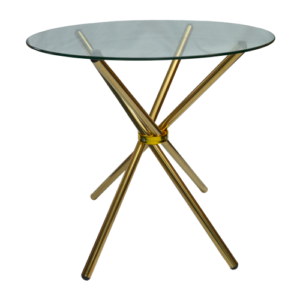 4 Seater Round Cafe Table – Gold Legs