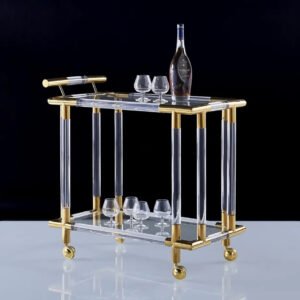 Dining Cart – Acrylic & Steel Rectangle