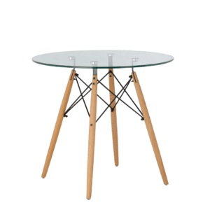 Emmy Table – Cafe Glass Top Round