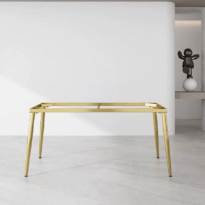 Dining Table – Gold Frame Tempered Glass