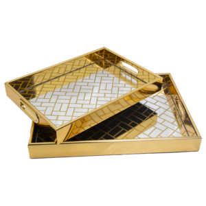 Serving Tray – Herringbone 2pc Set