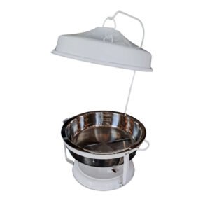 Chafing Dish – 9L Round Hanging Lid White