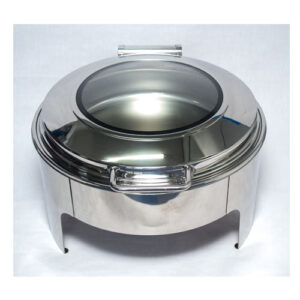 Chafing Dish – Round Flat Top with Window Silver