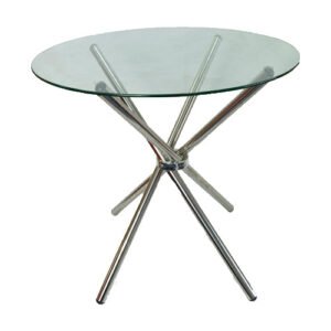4 Seater Round Cafe Table – Clear Glass