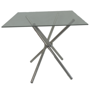 4 Seater Square Cafe Table – Clear Glass