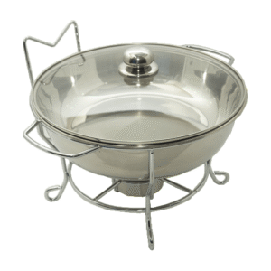Chafing Dish – Glass Lid Thin Frame Silver