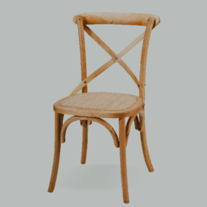 Cross Back Chairs – Wood Look Metal