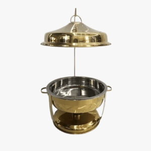 Chafing Dish – 9L Round Hanging Lid Gold