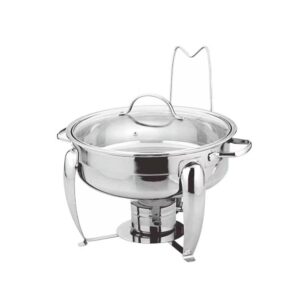 Chafing Dish – Glass Lid Thick Frame Silver
