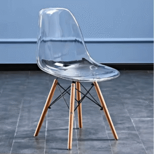 Emmy Wooden Leg Cafe Chair – Clear