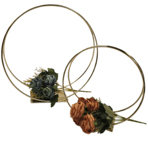 Gold Hoop Flower Stand Centerpiece – 2pc Set