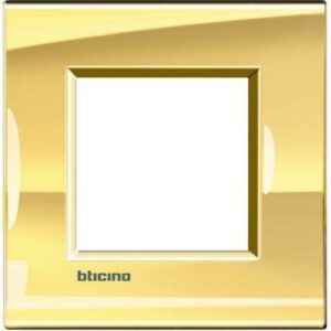 Bticino Livinglight 2-module QUADRA cold gold plate LNA4802OA
