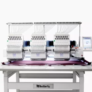commercial embroidery machine, 3-head, 15-needle, Butterfly CP3